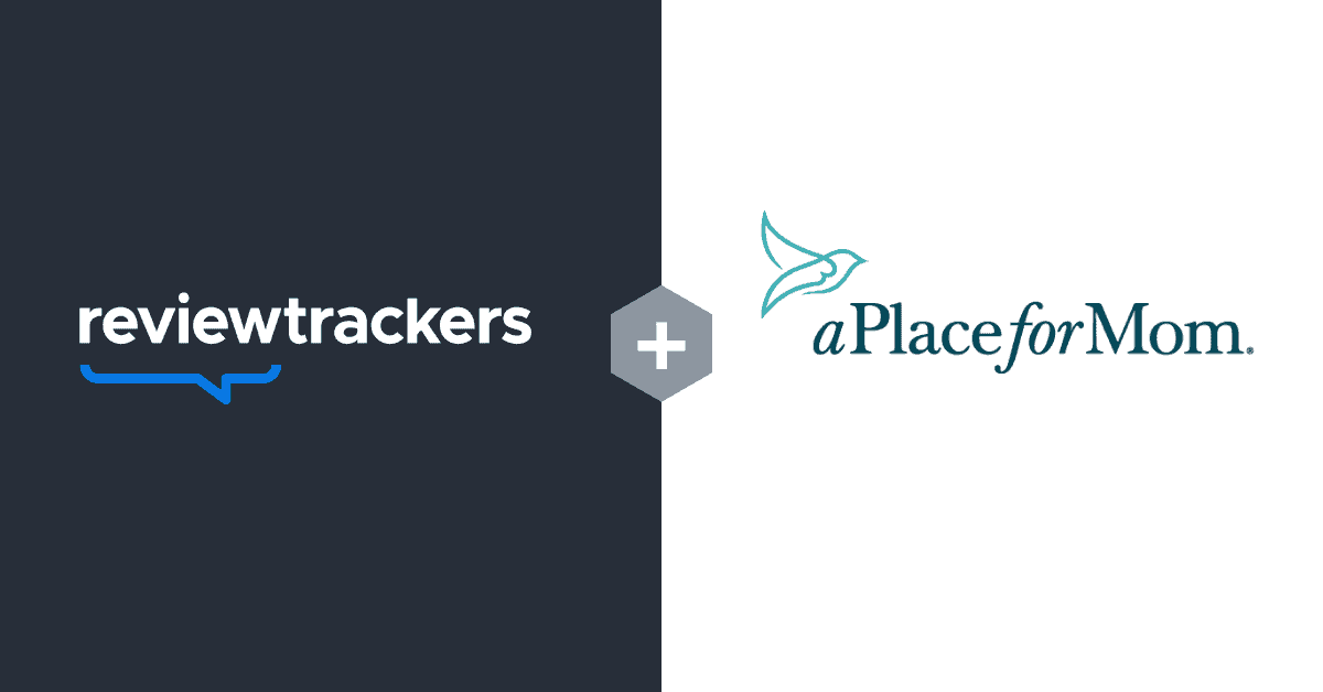 a graphic showing the reviewtrackers and a place for mom logos side by side