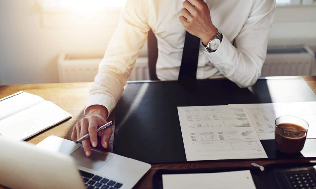 a man working at his desk