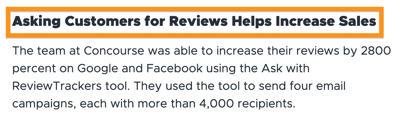 a quote from a reviewtrackers post about how reviews help sales