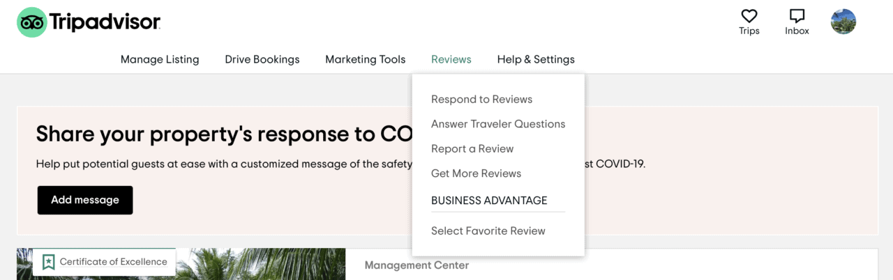 tripadvisor management center screenshot